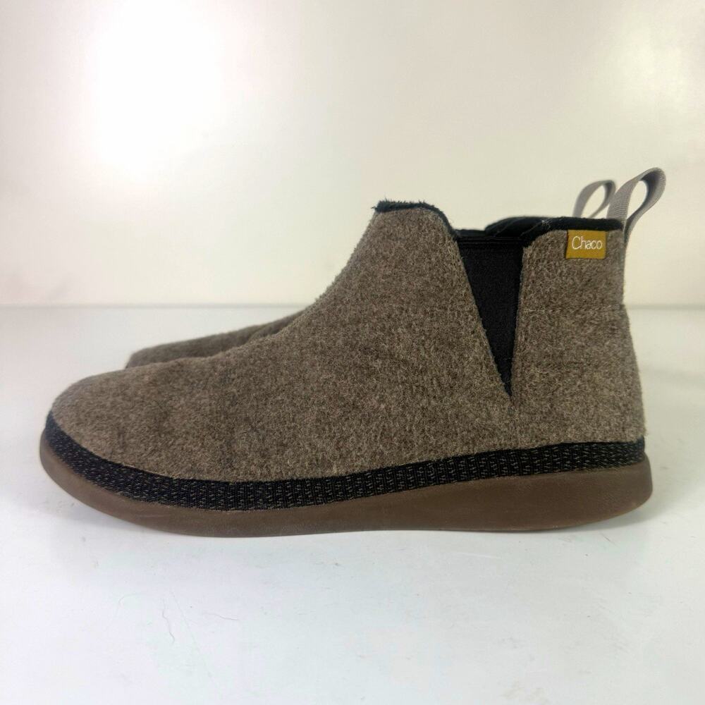 Chaco Revel Chelsea Gray Felt Fleece Lined Slip On Ankle Boots Womens 9